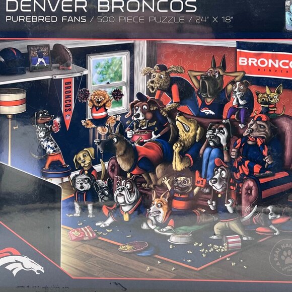 Denver Broncos 500-Piece Puzzle Purebred Fans 24" X 18" NFL Licensed Collectible - Picture 3 of 13
